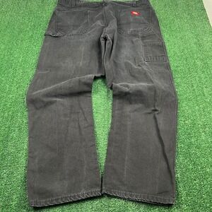 Dickies Canvas Carpenter Workwear Pants Men's 41x32" Faded Black Wide-Leg Baggy